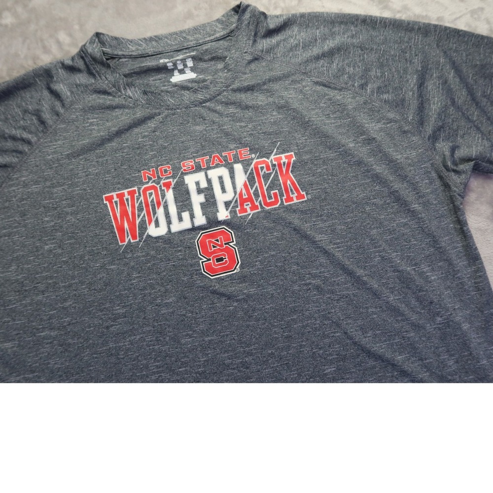 Champion Elite NC State‎ Wolfpack Men's 2XL Gray Heathered Performance T-Shirt